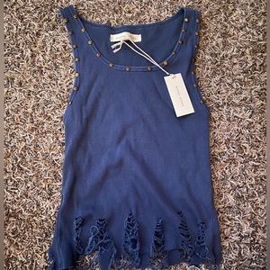 Navy blue Buckle tank top.